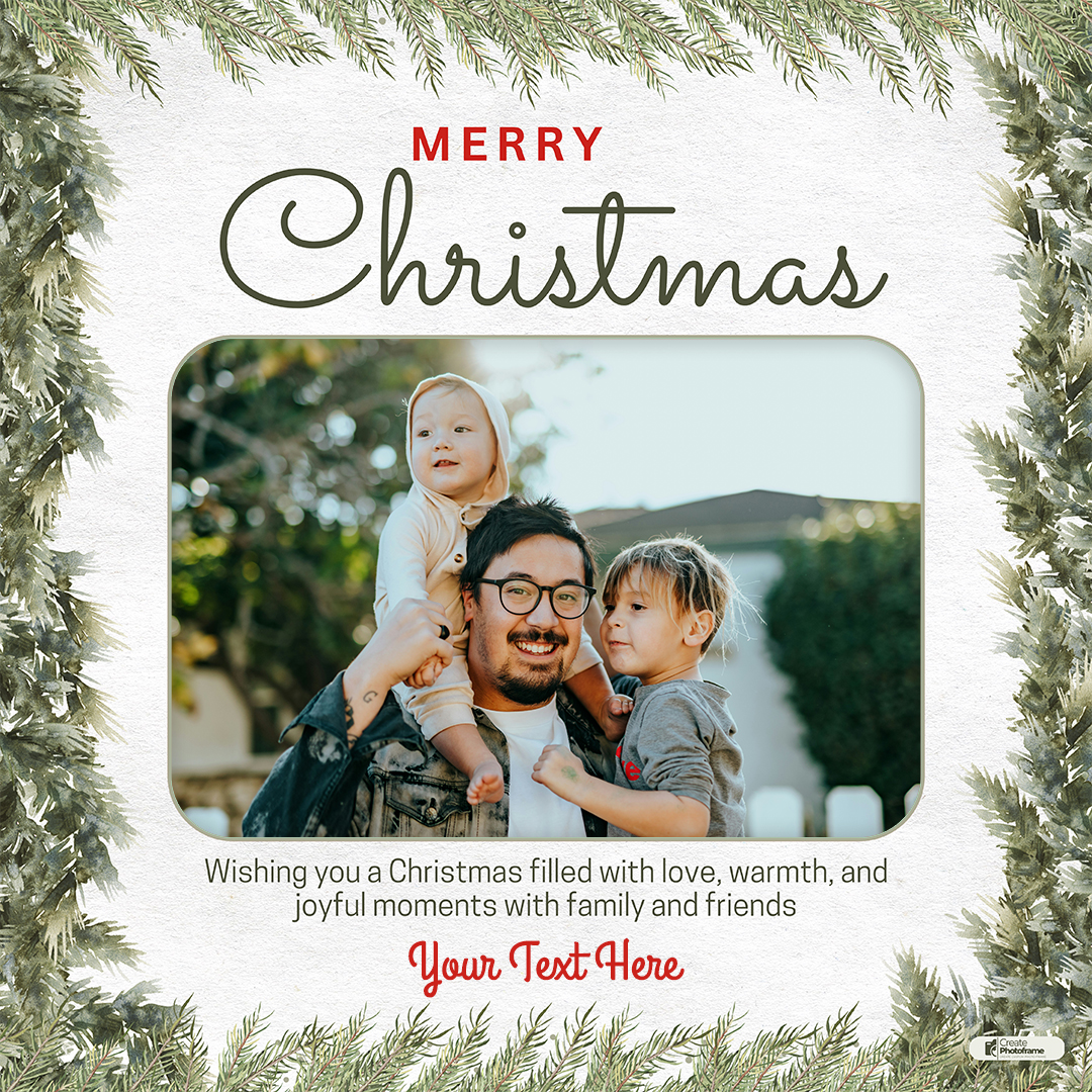Free Custom Christmas 2025 Photo Frame With Name Upload Image