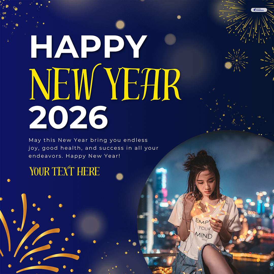 Happy New Year 2026 Image Frame With Name Editing Online