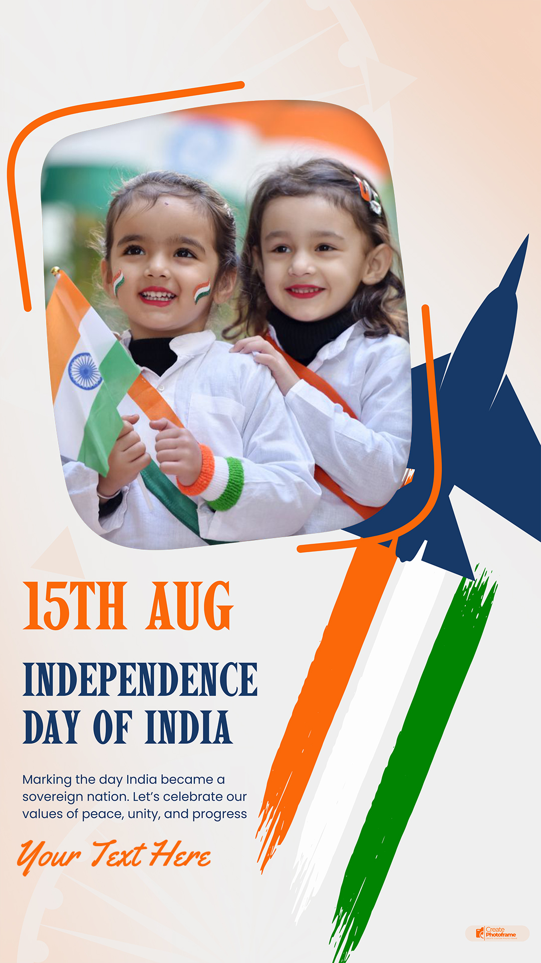 15 August Indian Flag Photo Frame Generator With Custom Name