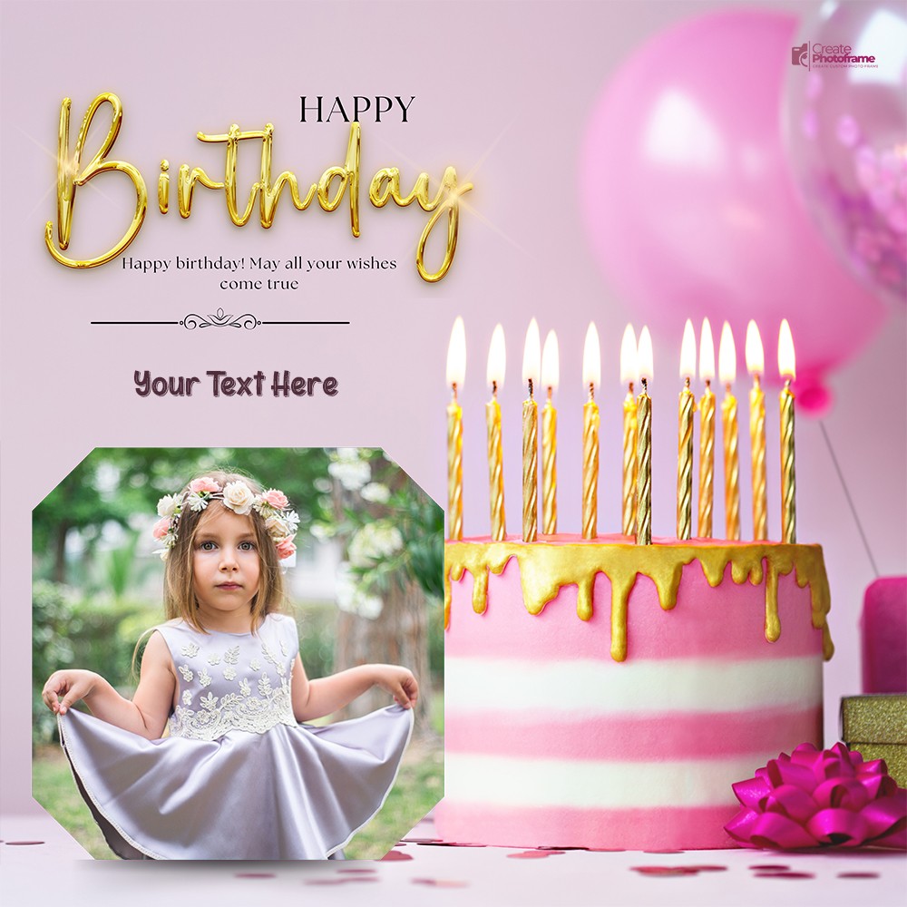 Birthday Cake Make Name And Photo Frame