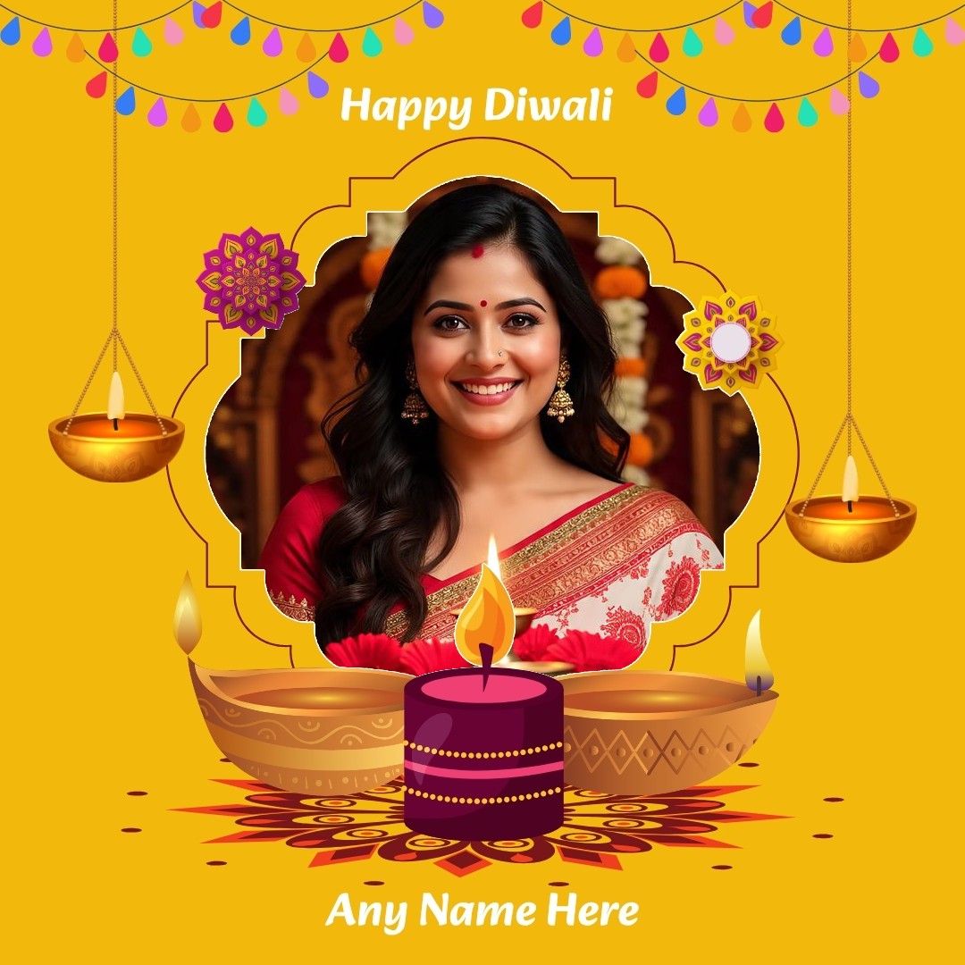 Free Diwali 2025 Printable Greeting Card Template With Name And Picture