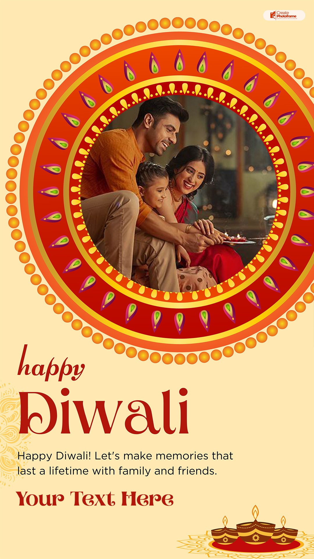 Happy Diwali Instagram Story Photo Frame With Name