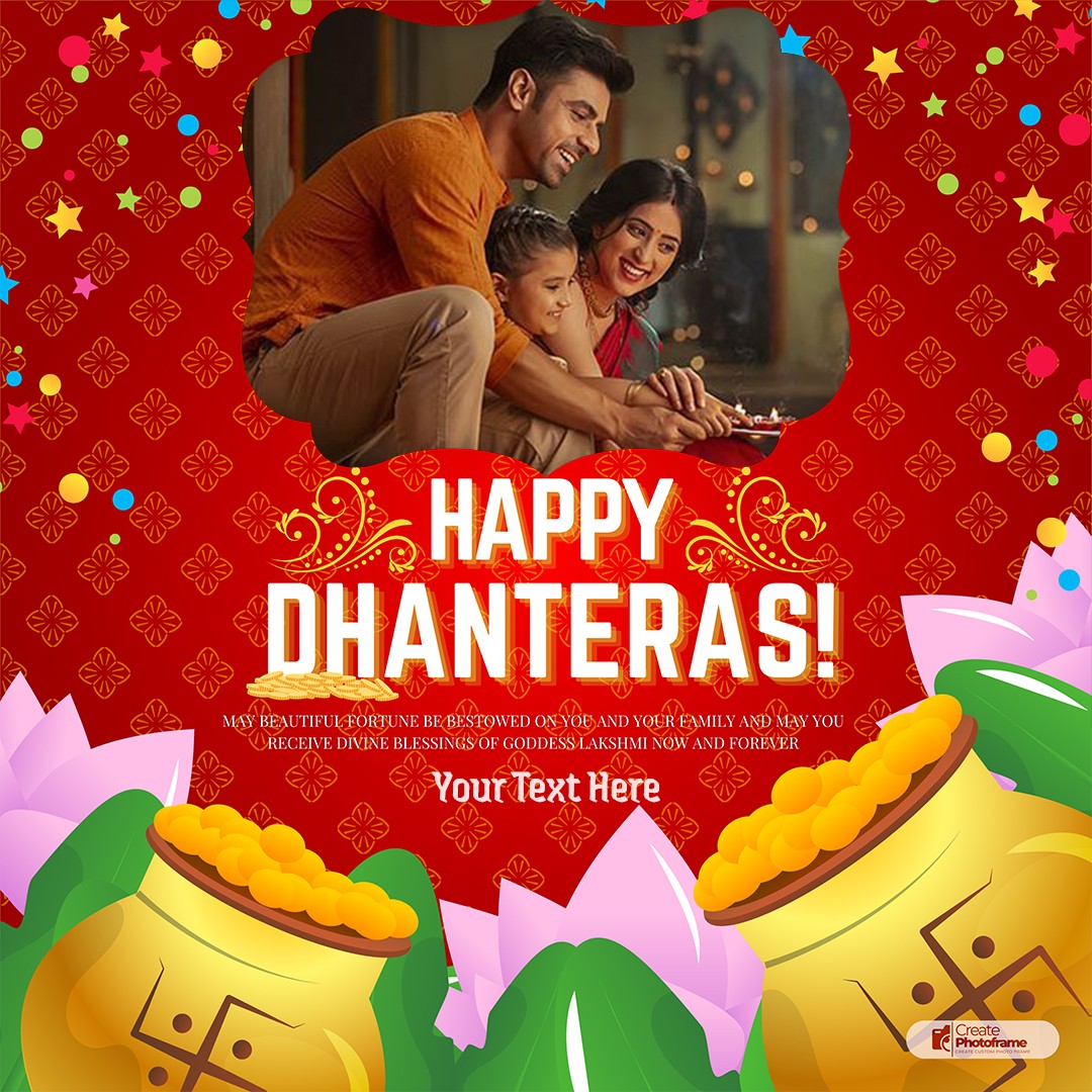 Dhanteras Gold Coin Photo Frame Editor With Name And Picture