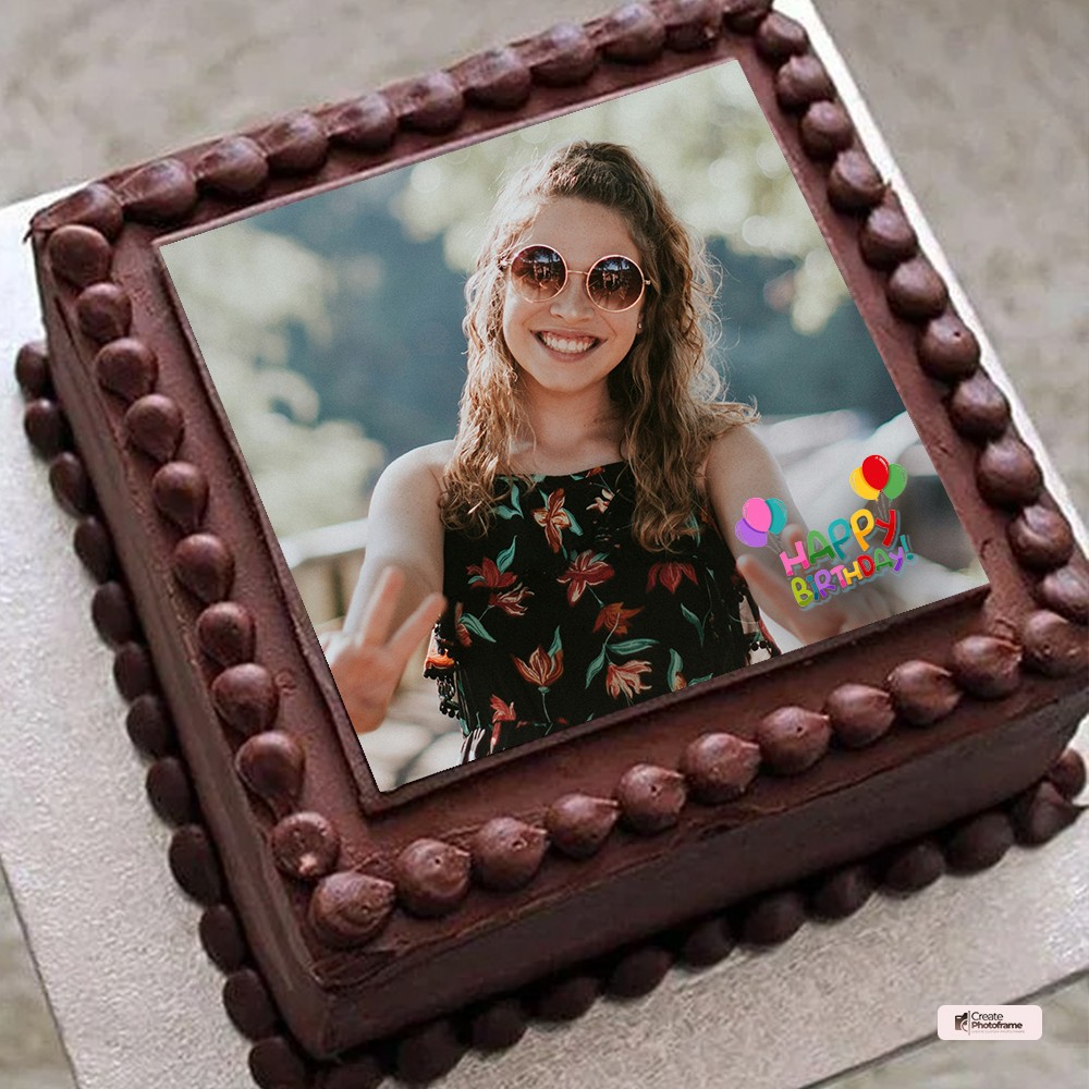 Choco Delight Birthday Photo Frame Cake With Name