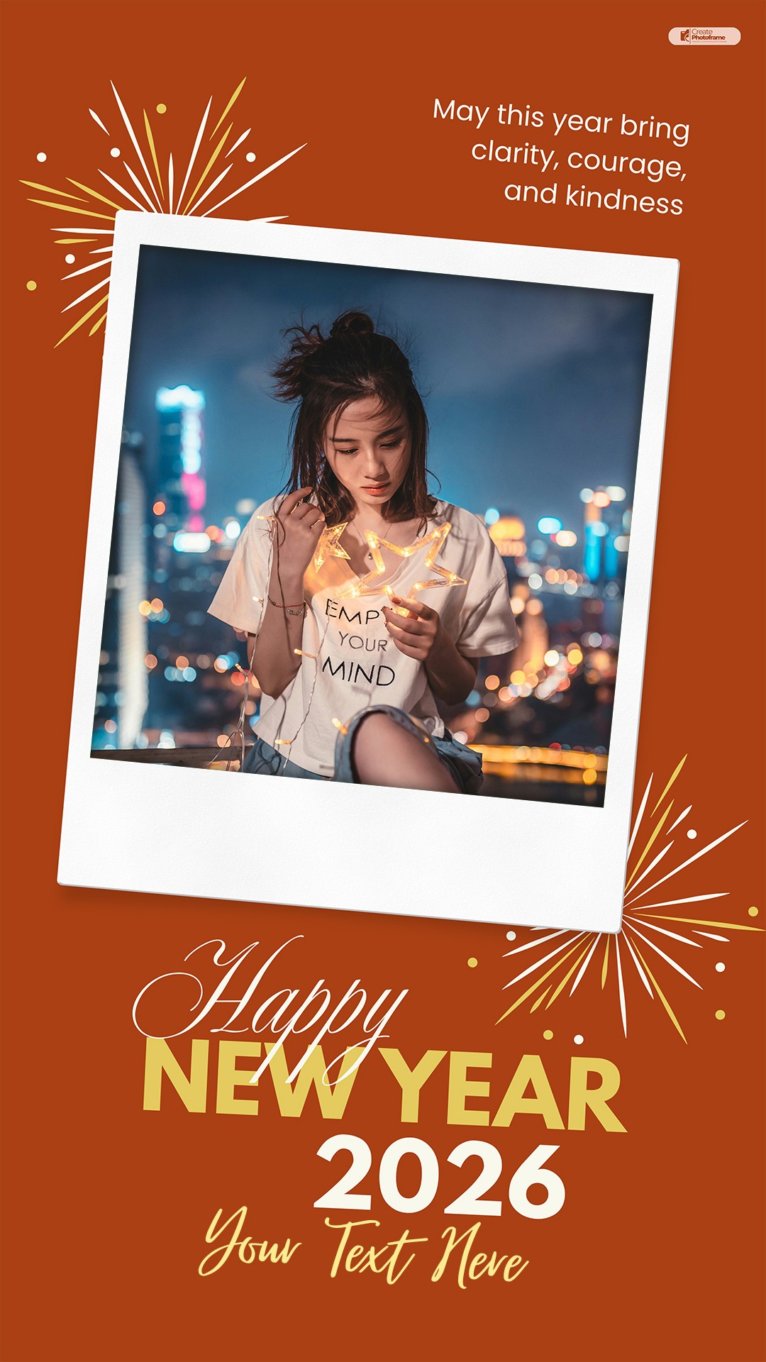 Happy New Year 2026 Photo Frame Maker With Name