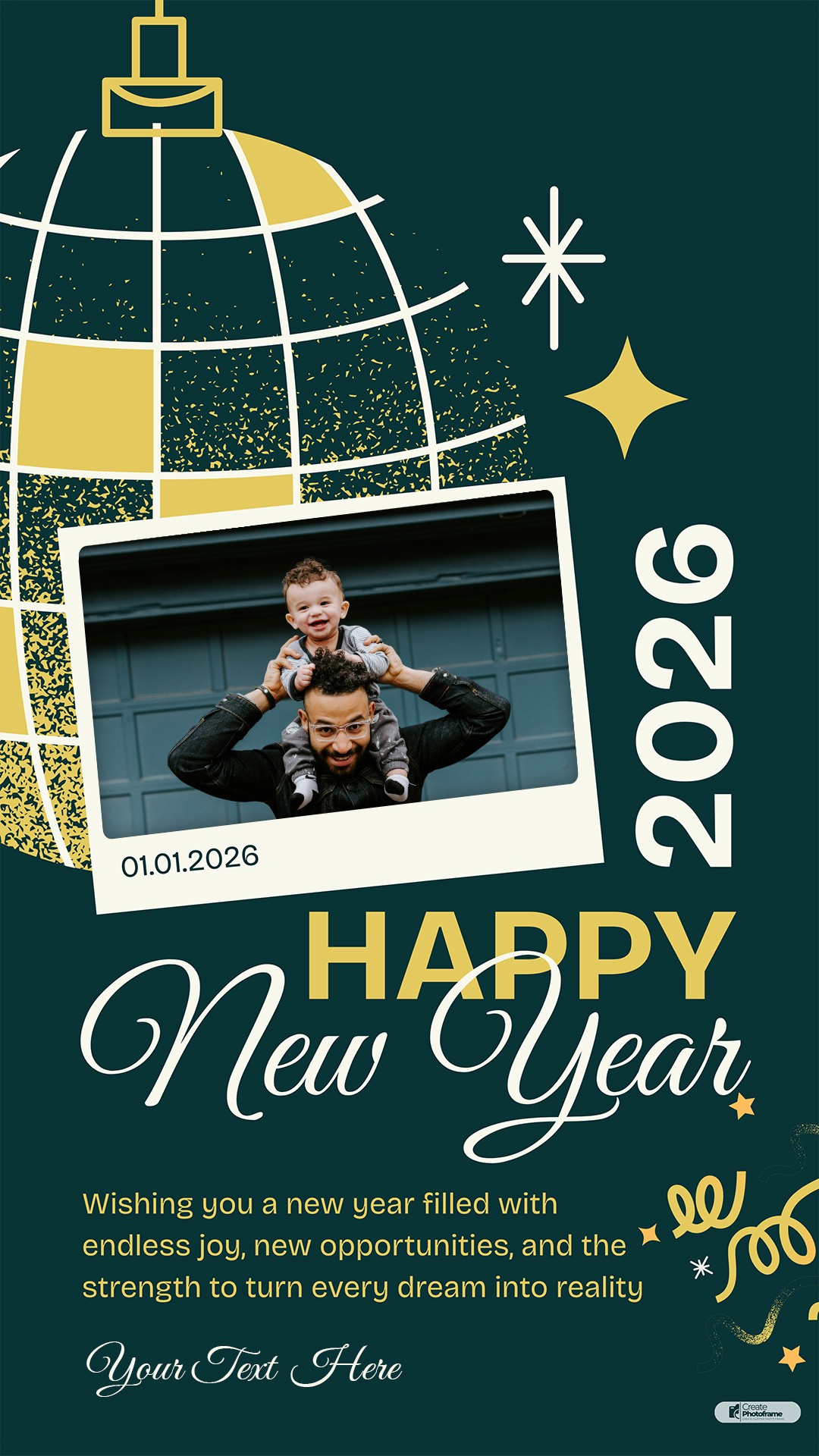 Happy New Year 2026 Wishes For Friends Photo Frame With Name