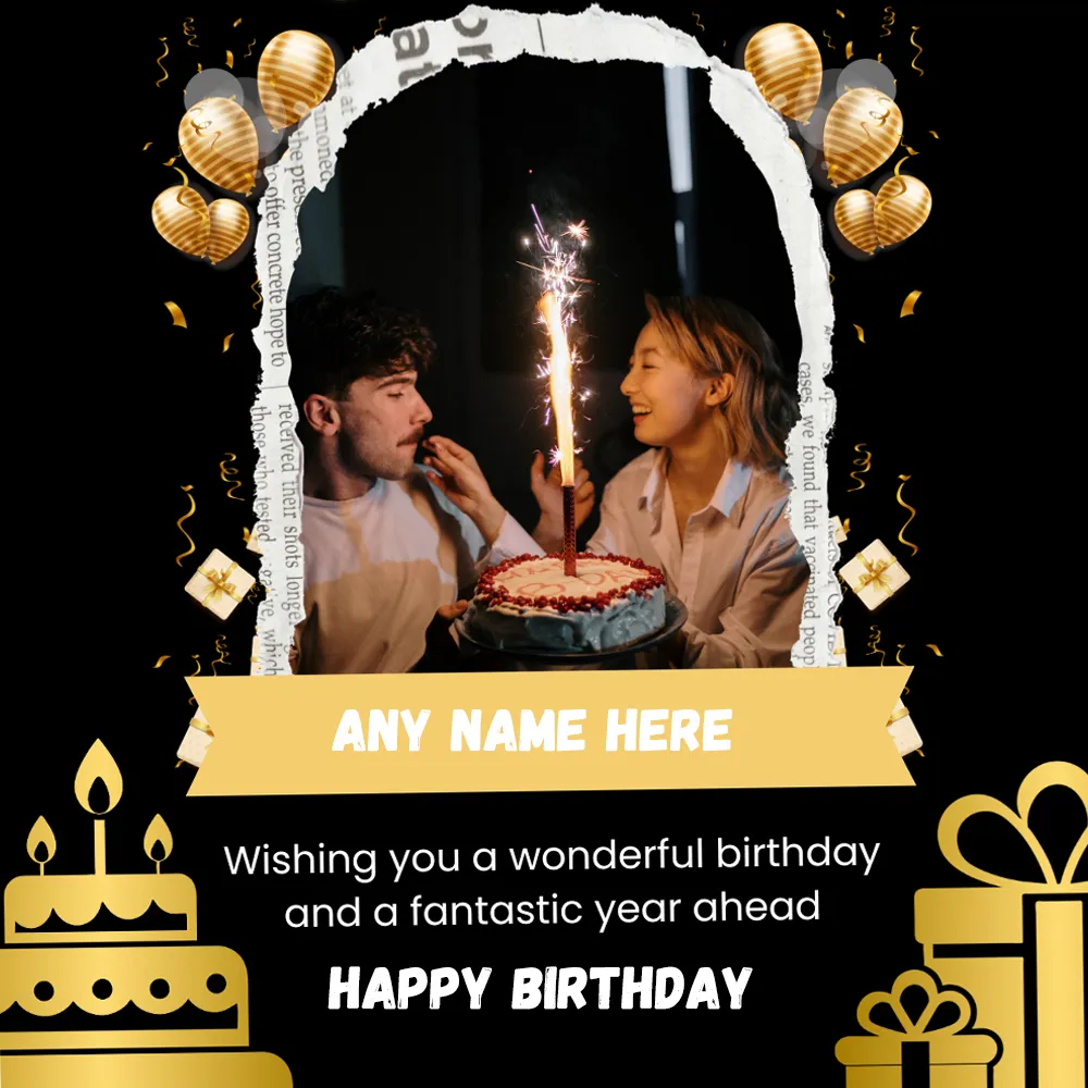 Happy Birthday Card With Custom Name And Photo Free Download