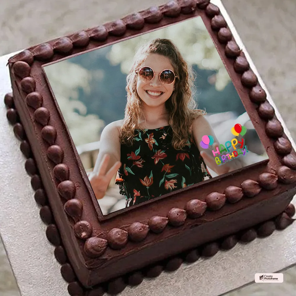 Choco Delight Birthday Photo Frame Cake With Name